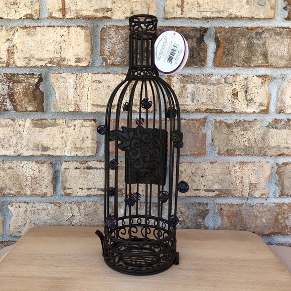 Whimsy Collection Wine Bottle Cork Cage Holder / Display With Colorful beads 14” - Picture 6 of 16